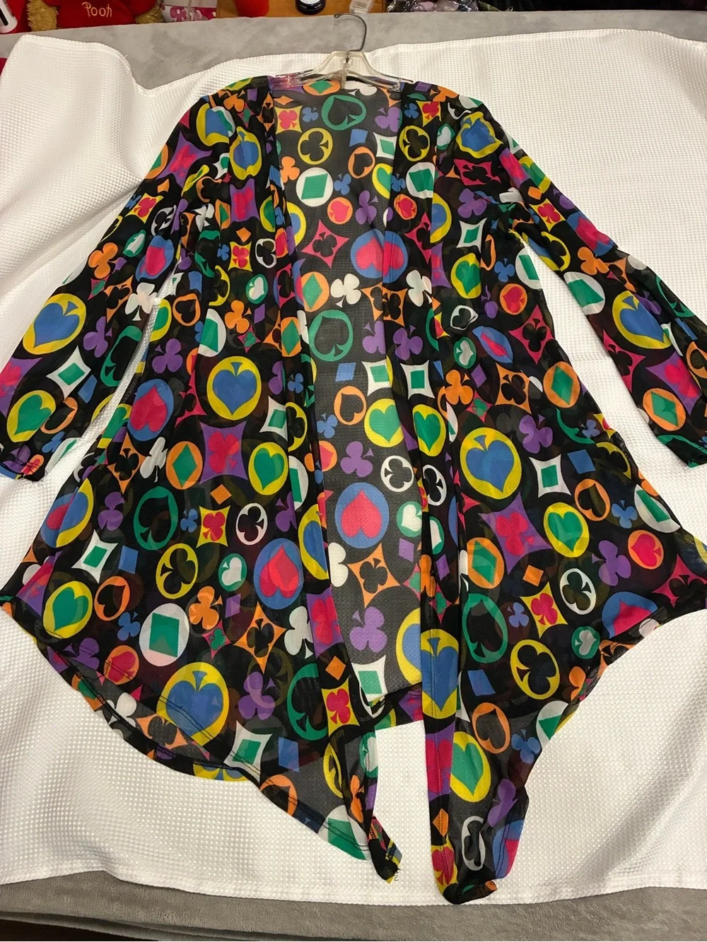 Multicolor Geometric Print Women's Duster cardigan beach cover up Girlhoodcore